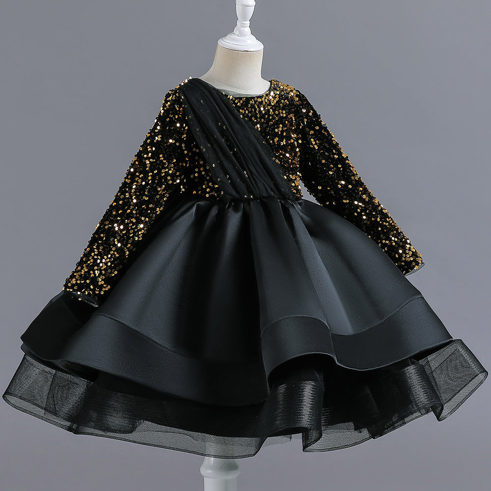 Kid Girl Net Yarn Bow Pommel Performance Princess Dresses