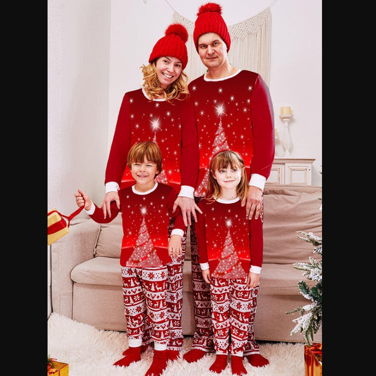 Family Autumn Christmas Parent-child Cotton Loose Pajamas