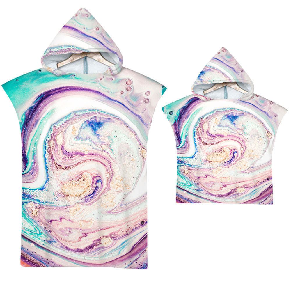 Adult Microfiber Fabric Marble Bath Towels  Bathrobe Cloaks Pajamas