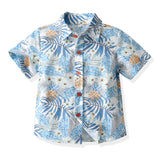 Kid Baby Boy Suit Maple Leaf Short Sleeve Harness Beach 2 Pcs Sets
