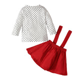 Kid Baby Girls Spring Fall Valentine Day Love Dot Long-sleeved 2 Pcs Sets