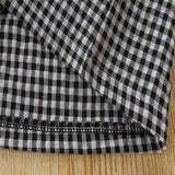 Toddler Kids Baby Girls Summer Sets Black Short Sleeve Square 2 Pcs Sets