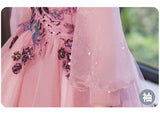 Kid Girl Long-sleeved Princess Flower Wedding Fairy Performance Dresses