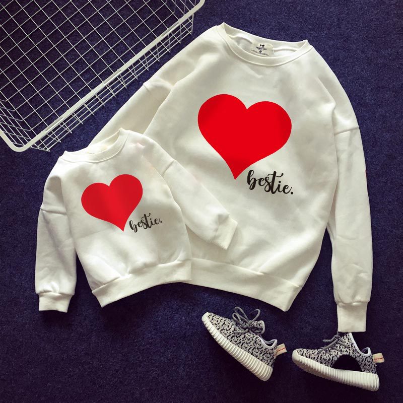 Family Matching Valentine's Day Love Letter Art Print Fashion T-shirt Hoodie