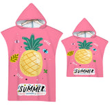 Kids Baby Tropical Fruit Microfiber Hooded Beach Towel Quick-Dry Wearable Pajamas