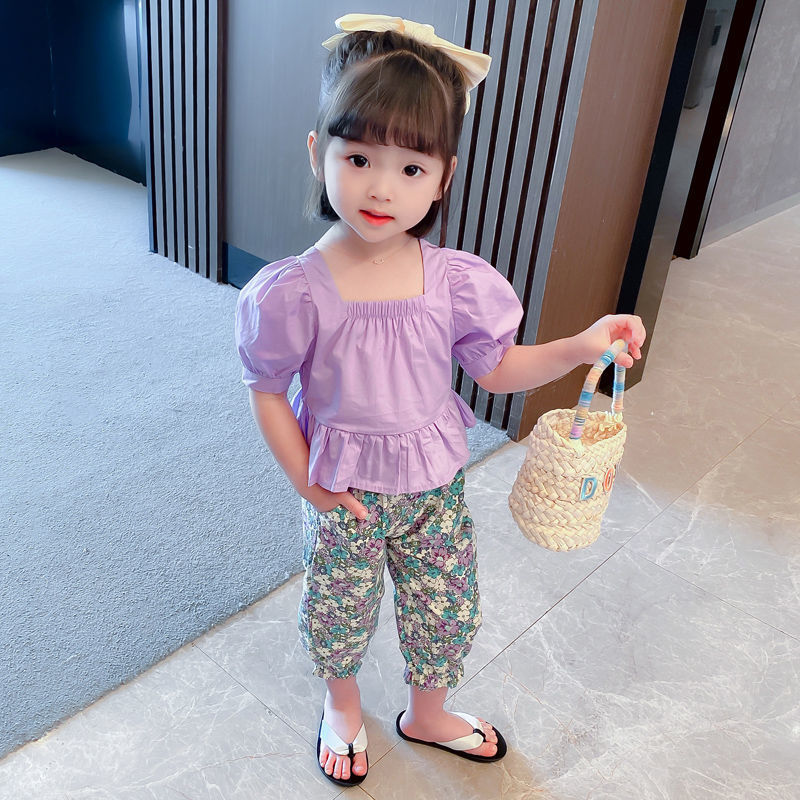 Kid Baby Girls Summer Suit Floral Sets 2 Pcs