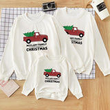Family Matching Christmas Round Neck Parent-child Long Sleeve Cute Cartoon Shirts