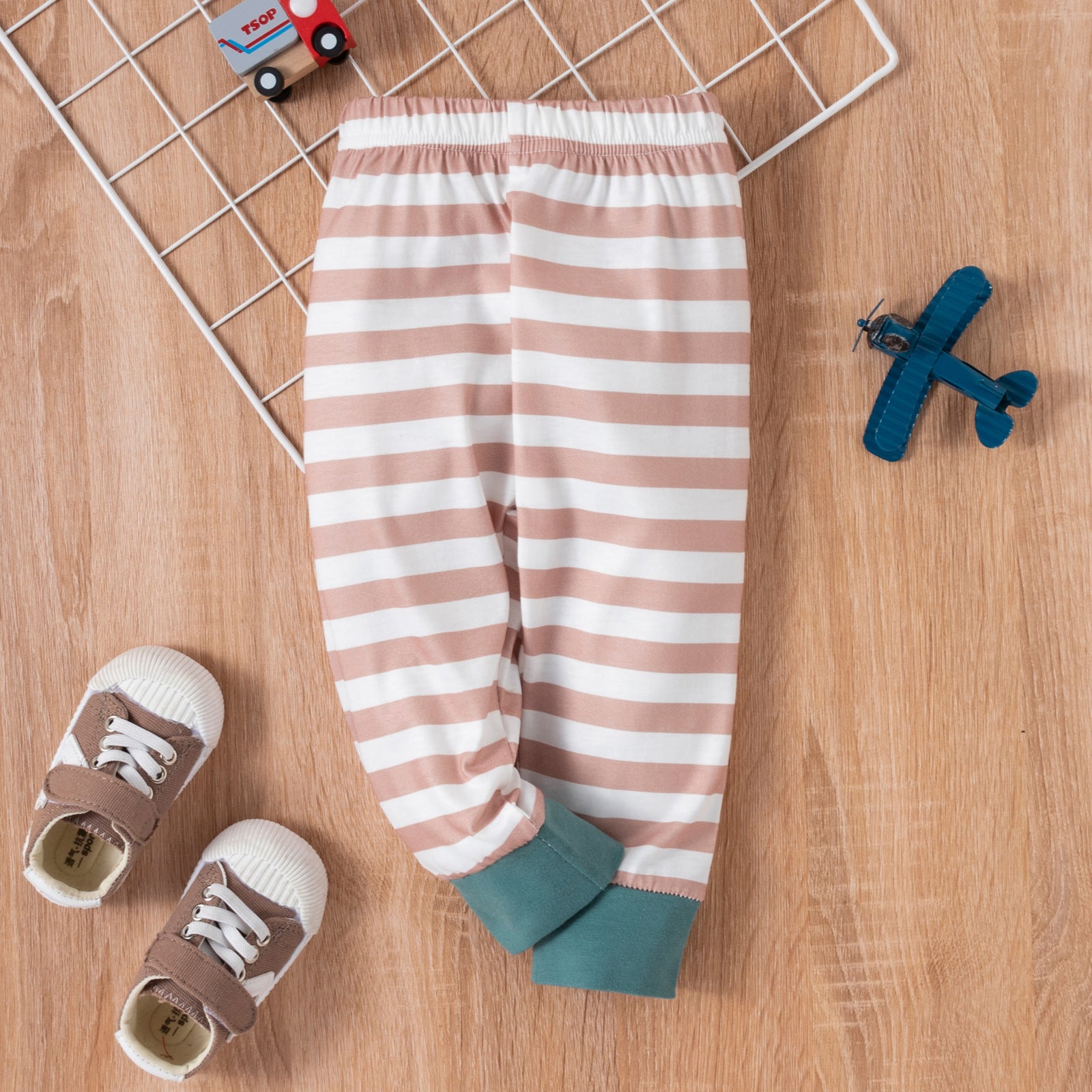 Baby Spring Autumn New Easter Striped Rabbit Printed Sets 2 Pcs