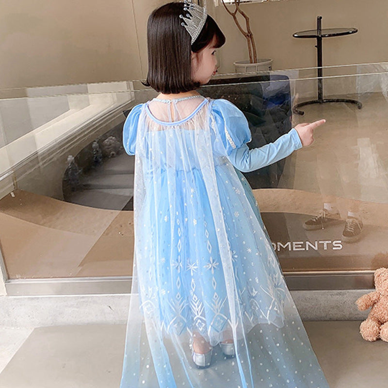 Kid Girl Frozen Aisha Long Sleeve Princess Dress