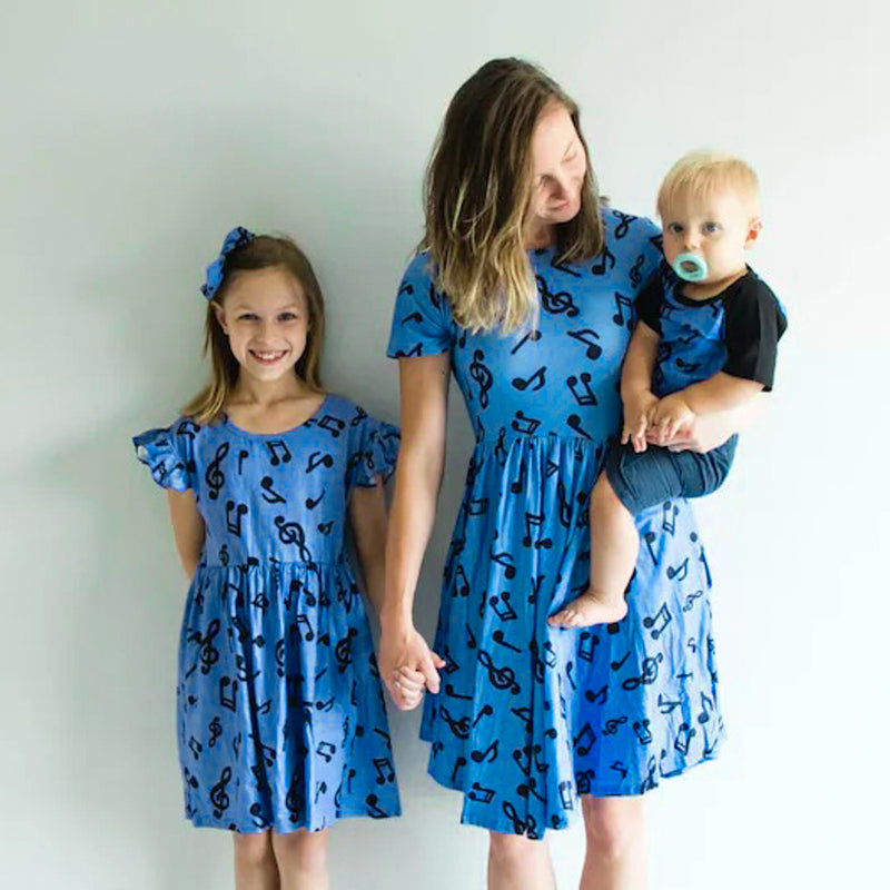 Family Matching Mother-Daughter Casual Mini Lovely Short Sleeves Dresses