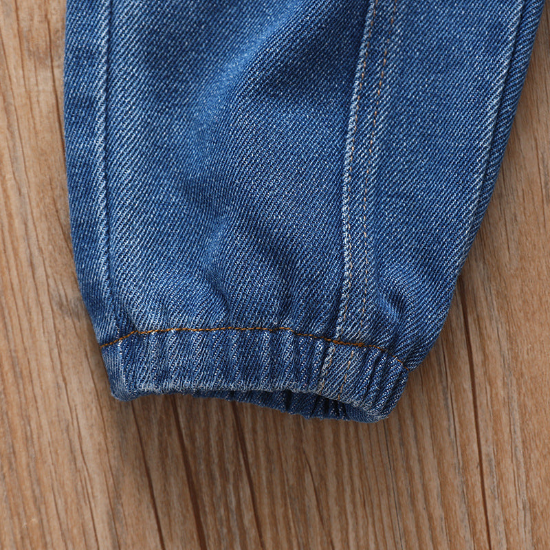 Spring Autumn Kids Baby Boys Trousers Jeans Casual Loose Denim Pants