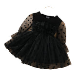 Baby Girl Polka Dot Lace Mesh Flower Casual Dress