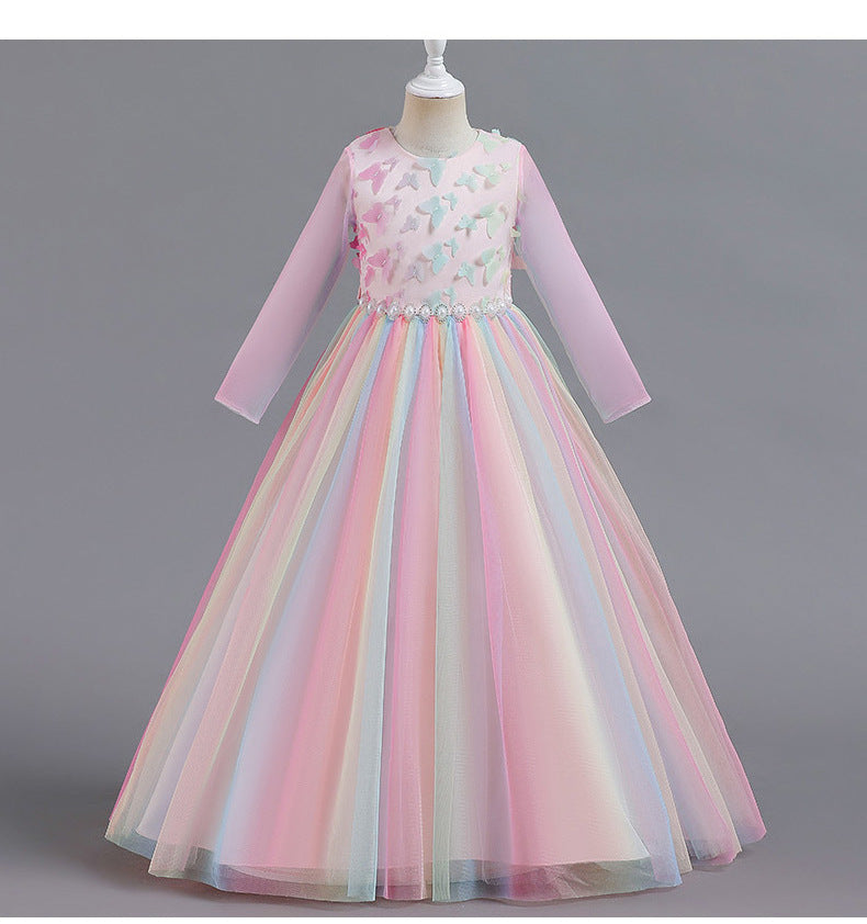 Kid Spring Autumn Long Sleeve Evening Princess Dress