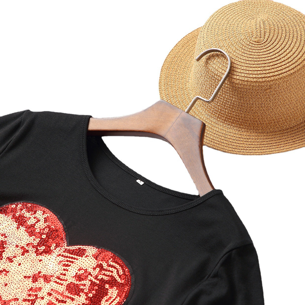 Family Matching Summer Short Sleeve Heart Print Dresses