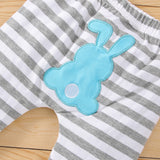 Baby Girl Suit Spring Long Sleeve Rabbit Printed Pure Cotton 3 Pcs Sets