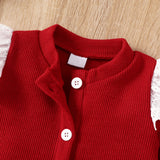 Baby Girl Valentine's Day Hatless Set Love Print 2 Pcs Sets