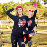 Family Matching Mother Child Multi-color Printed Casual Long Sleeve Shirts