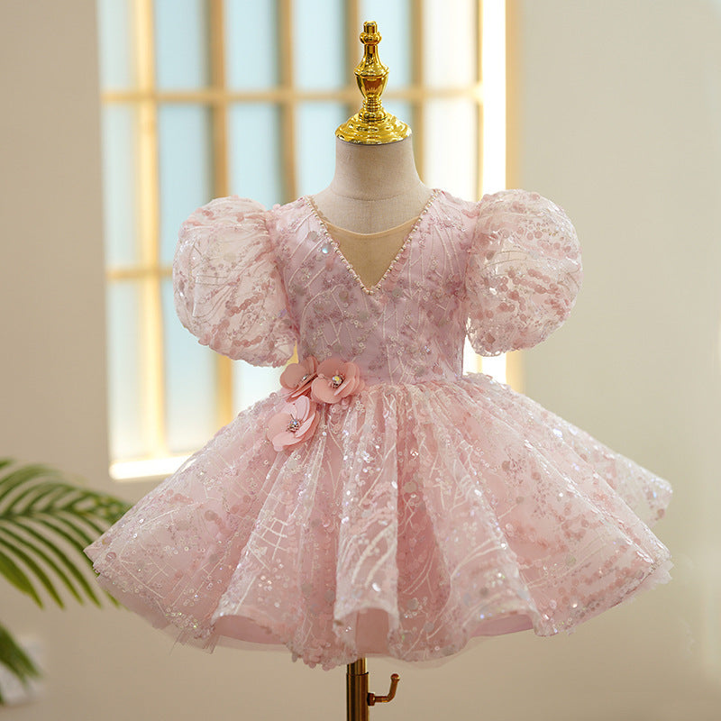 Kid Baby Girl Birthday Princess Wedding Piano Performance Dresses