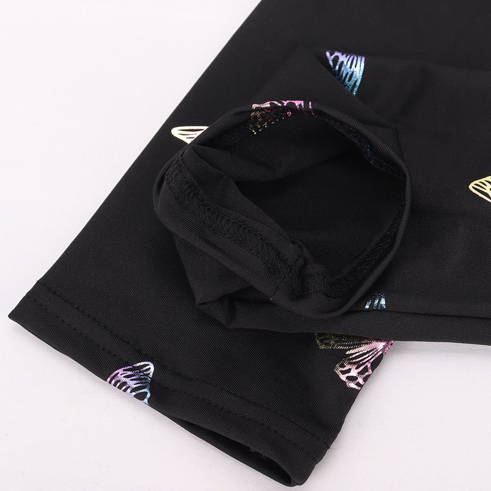 Kid Girl Leggings High Elastic Breathable Repellent Golden Pants