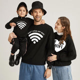 Family Matching WIFI Printed Cartoon Valentine's Day Sweatshirts