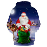 Kid Boy Girl Cartoon Christmas Santa Claus 3D Print Hoodie
