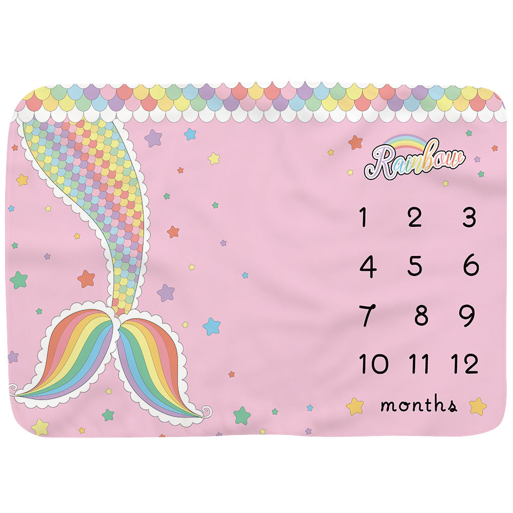 Baby Monthly Record Growth Milestone Blanket Flannel Floral Pajamas