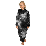 Family Matching Star Digital Print Fashion Zipper Long Sleeve Pajamas