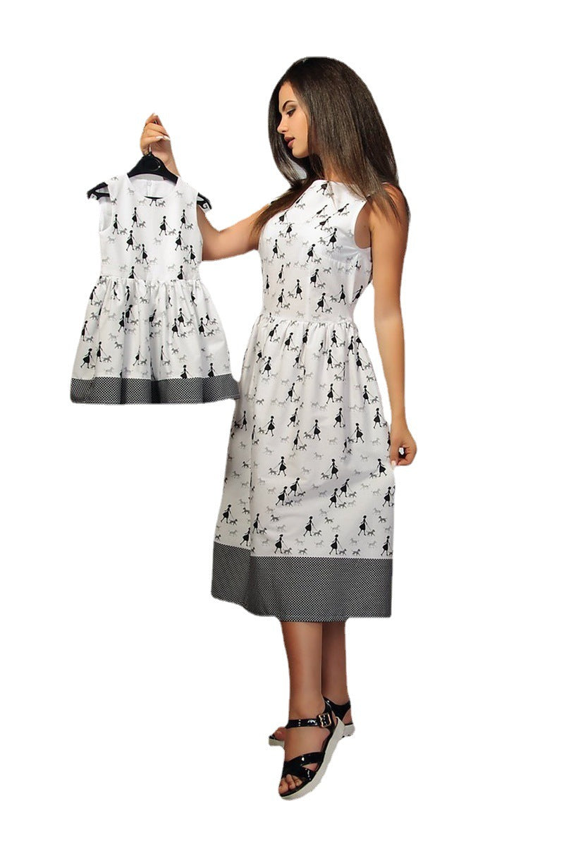 Family Matching Mother-daughter Sundress Summer Sleeveless Dresses