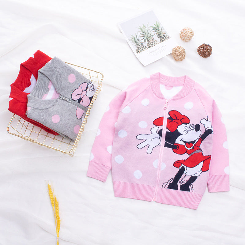 Kid Boy Coat Polka Dot Line Sweater