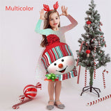 Kid Baby Girl Long Sleeve Round Neck Christmas Print Dress