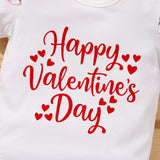 Valentine's Day Baby Girl Strap Suits 2 Pcs Set