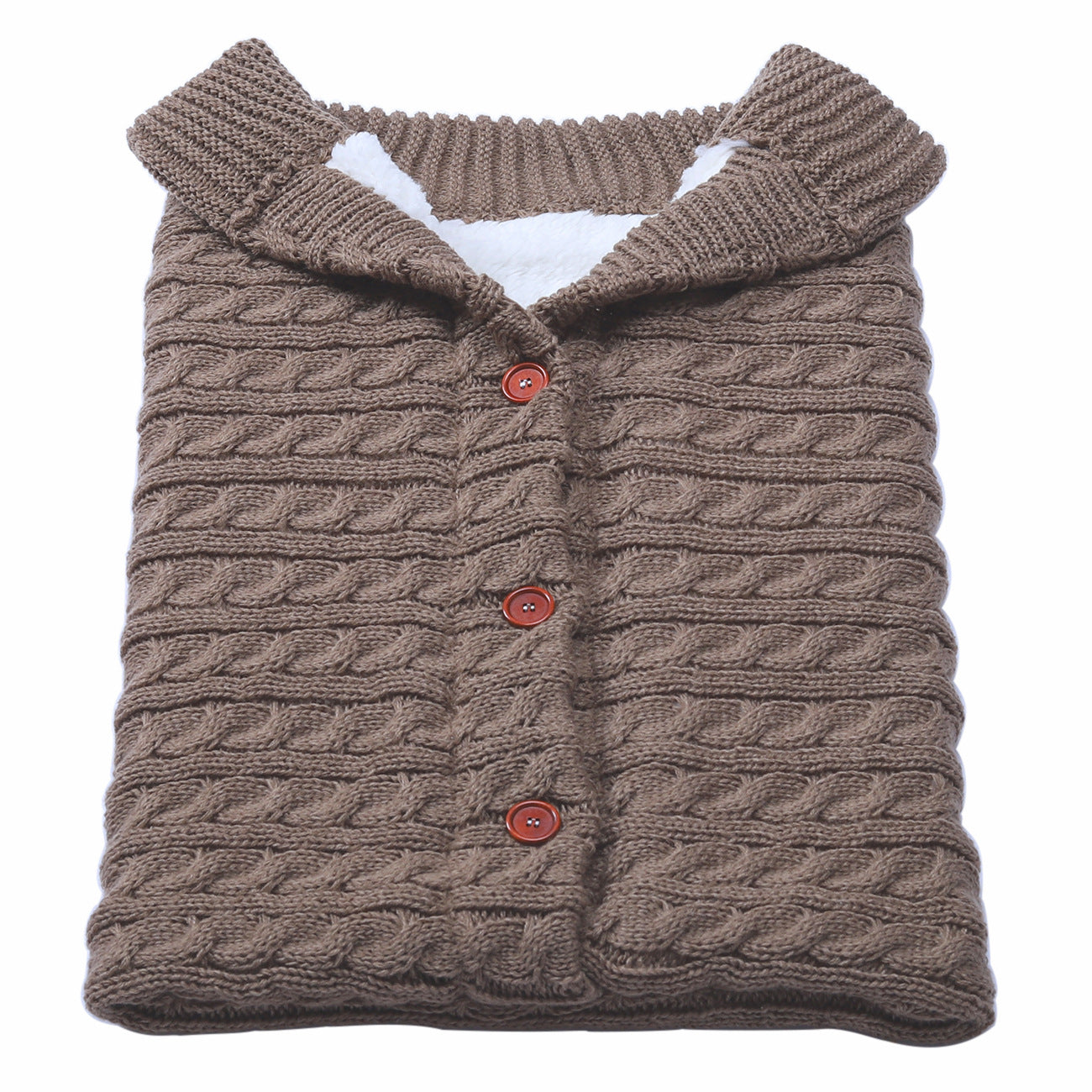Baby Stroller Sleeping Outdoor Button Knitted Wool Fleece Thickened Pajamas
