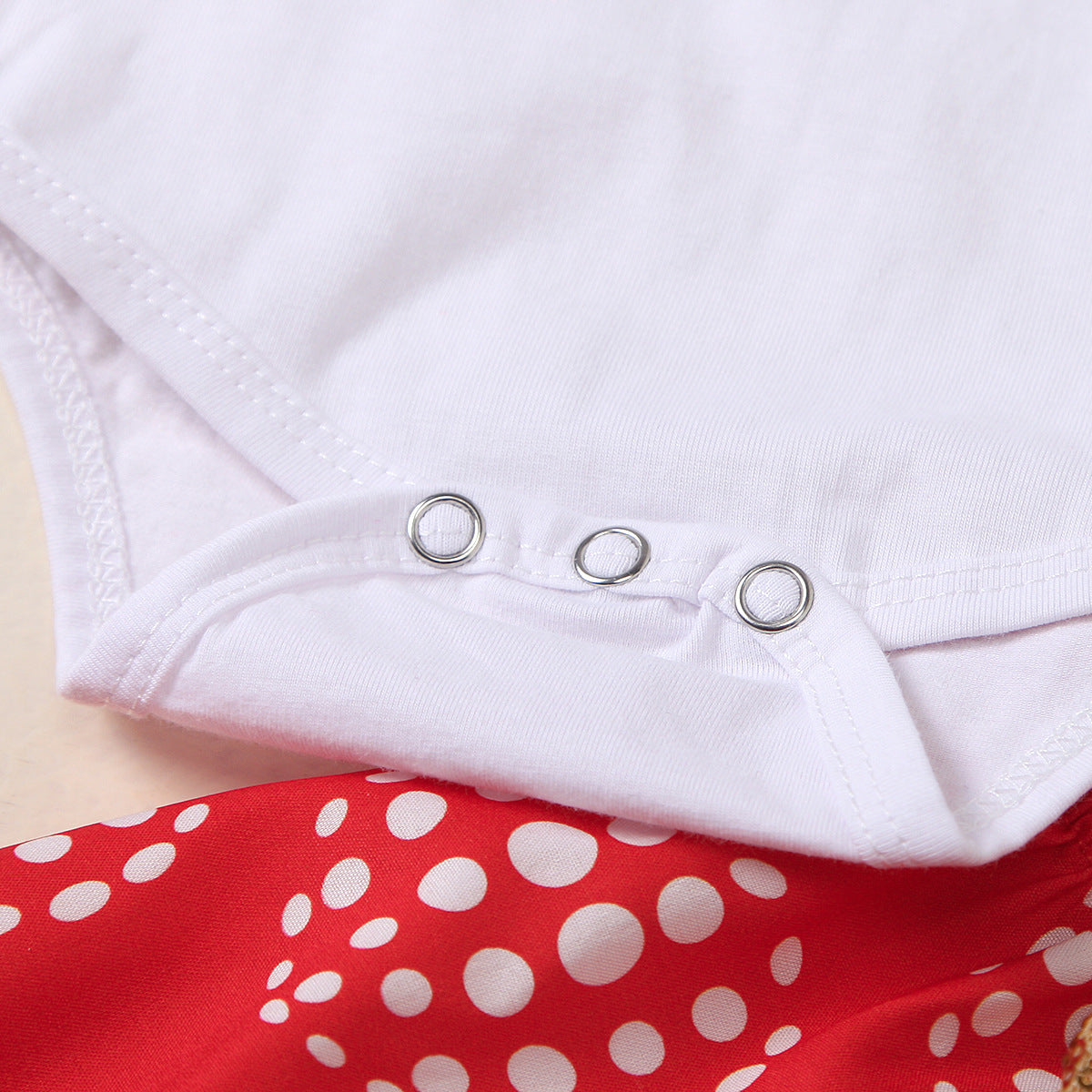 Baby Girl Valentine Party White Printed Dress 4 Pcs Sets