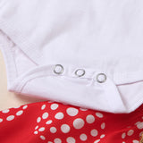 Baby Girl Valentine Party White Printed Dress 4 Pcs Sets