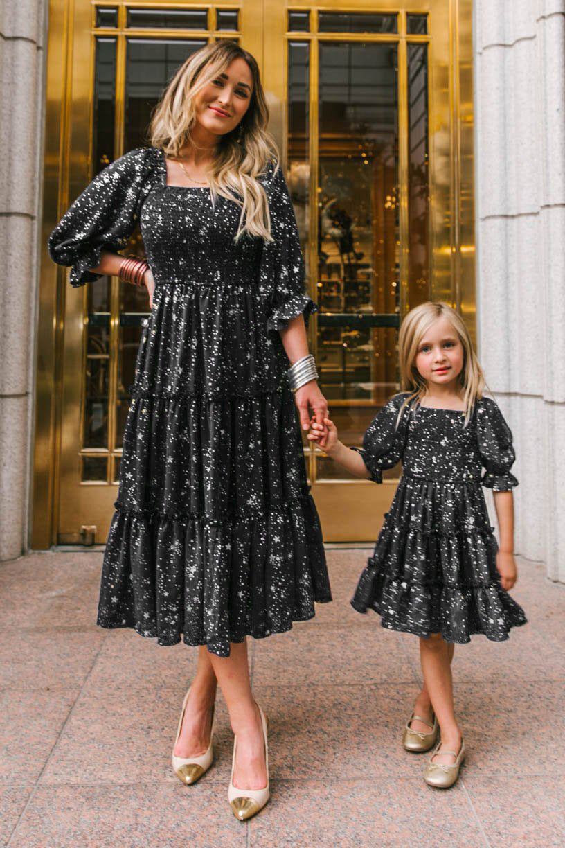 Family Matching Parent-child Bohemian Long Square Collar Dresses