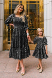 Family Matching Parent-child Bohemian Long Square Collar Dresses