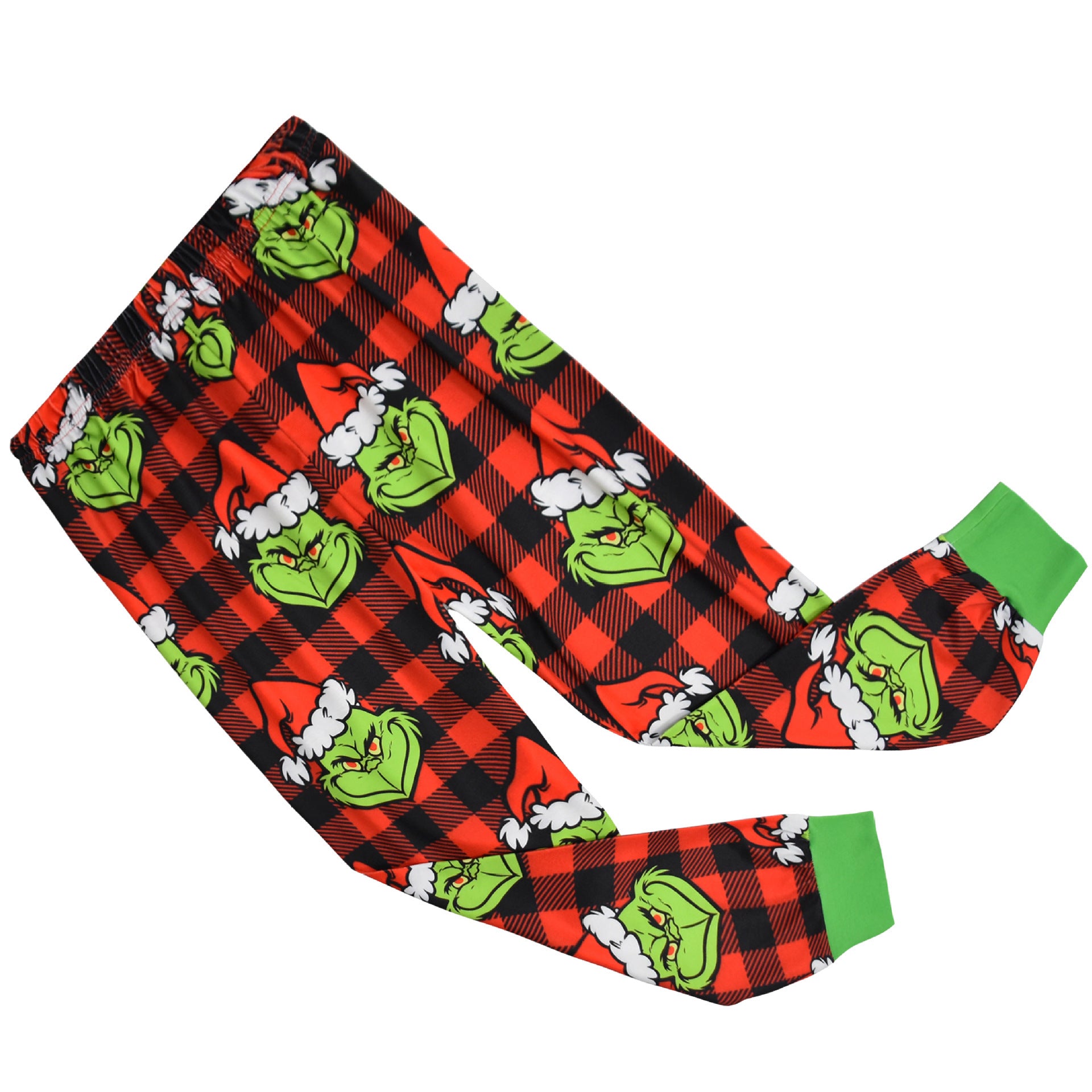 Kid Boy Christmas Green Hairy Grinch Costume Long Sleeve Loungewear Pajamas