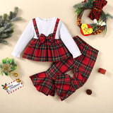 Kid Baby Girls Fall Winter Explosive Plaid Printed Christmas Sets 2 Pcs