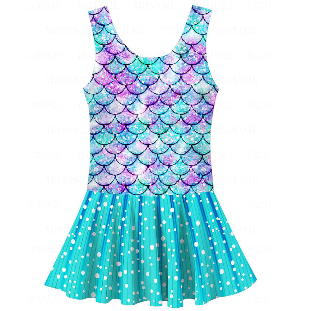 Kid Girl Mermaid One-piece Cute Swimwear Swimsuit