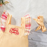Baby Girl Sleeveless Jumpsuit Christmas Long Legs Pants