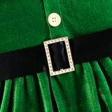 Kid Baby Girl Christmas Party Warm Detachable Velvet Dress