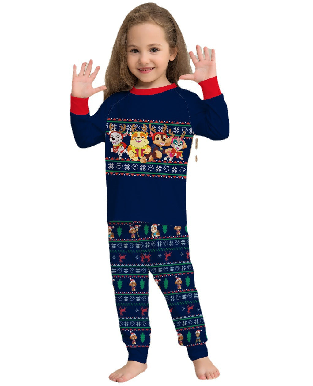 Family Matching Puppy Christmas Parent-child Printed Pajamas