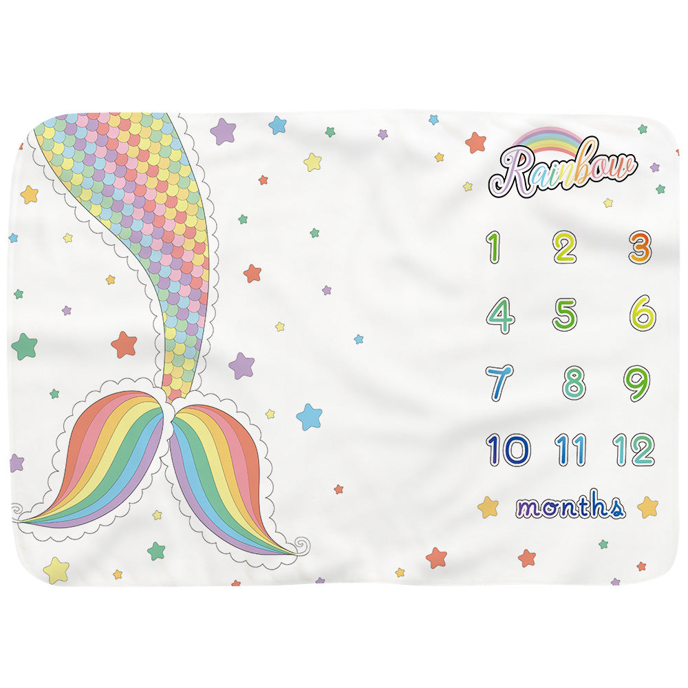 Baby Monthly Record Growth Milestone Blanket Flannel Floral Pajamas