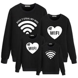 Family Matching WIFI Printed Cartoon Valentine's Day Sweatshirts