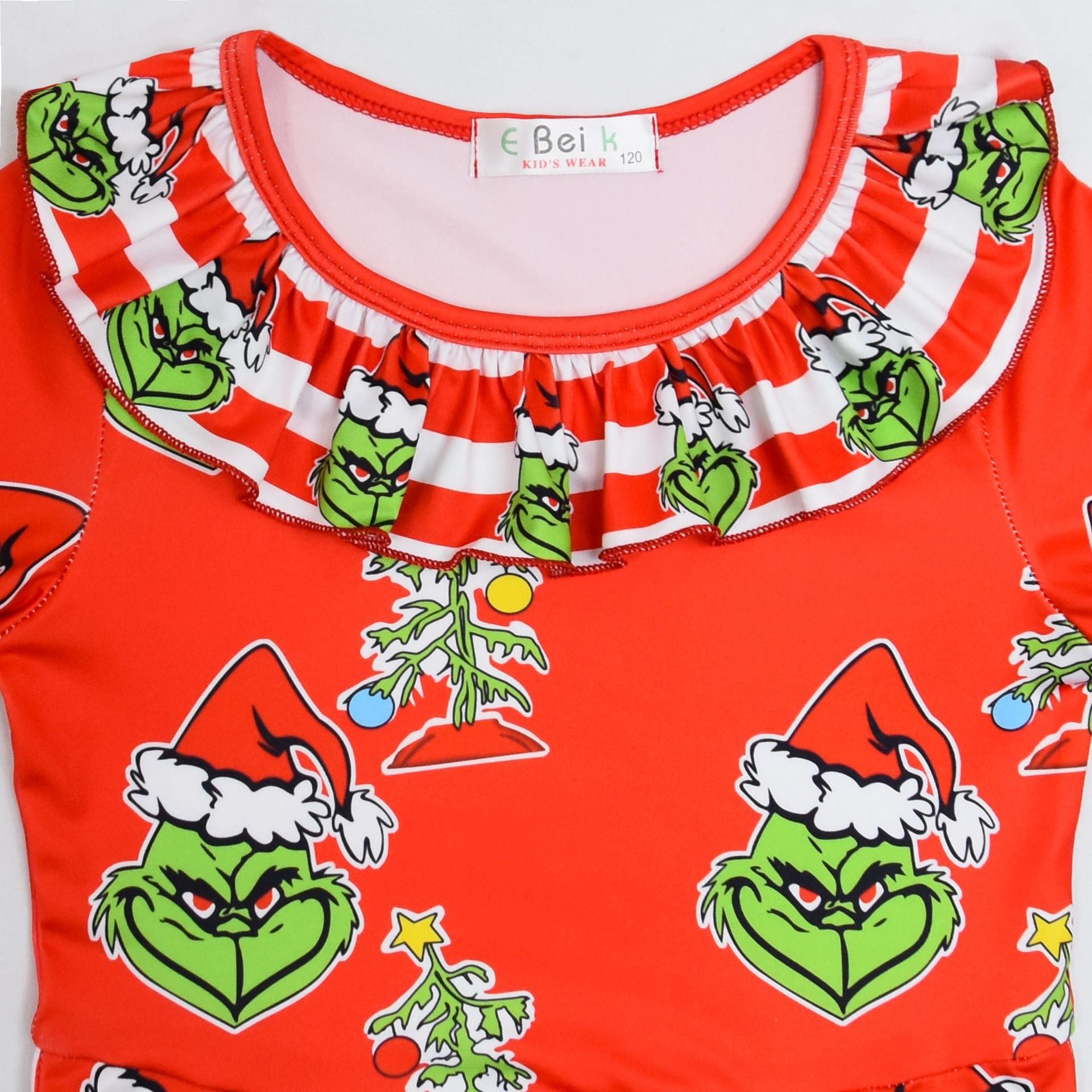 Kid Girl Long-sleeved Christmas Sulley Grinch Dresses
