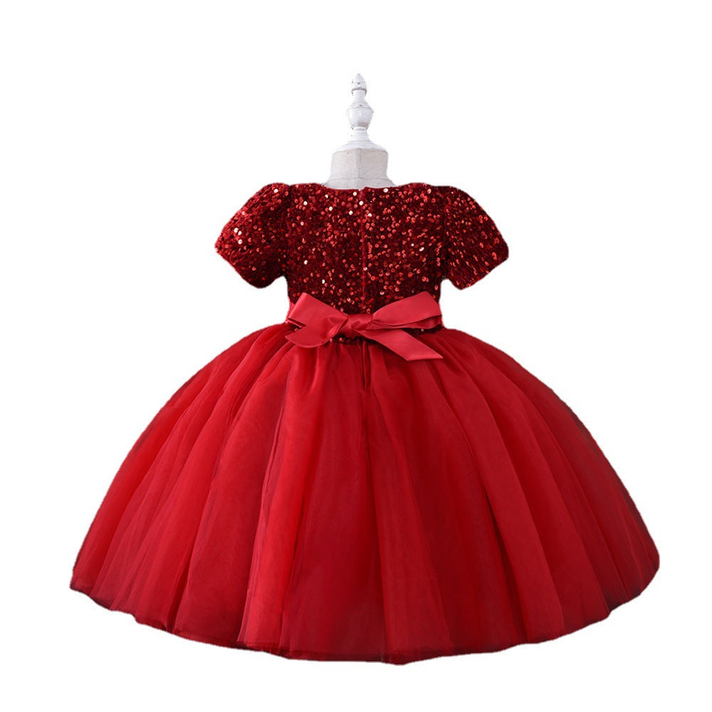 Kid Girl Princess Summer Korean Sequin Piano Dresses