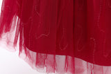 Kid Girl Wedding Pompous Gauze Princess Long Sleeve Sequin Mesh Dresses