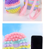 Kids Cartoon Backpack Change Purse Cute Doughnut Silicone Bag