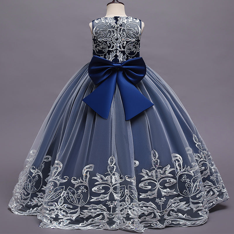 Kid Girl Princess Floral Lace Gown Sequins Gradual Change Dresses