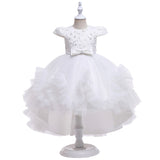 Kid Baby Girl Princess Trailing Wedding Shampong Gauze Host Dresses
